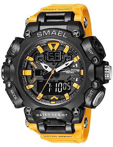 SMAEL 8053 Orologio sportivo digitale da uomo con design elegante, funzioni multifunzionali e cronometraggio affidabile (arancione), Arancione