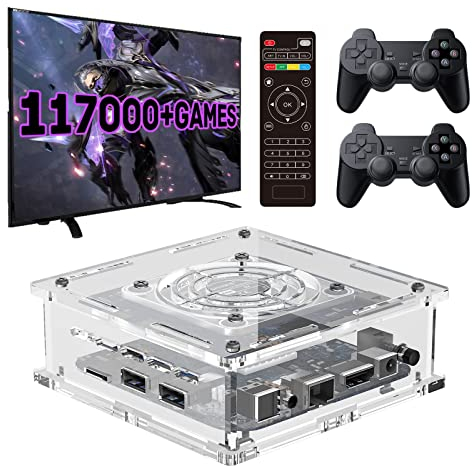 Super Console X PRO Plus, Retro Game Console 256GB Built-in 117,000+ Games, Video Game Console Systems with 2 Wireless Controllers, Compatible with PS1/PSP/MAME, for 4K TV HD/AV Outp