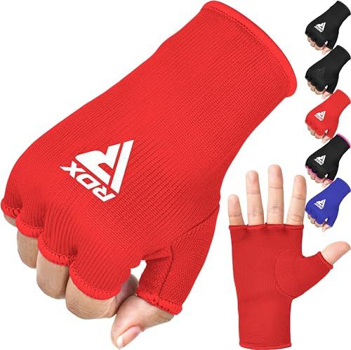 RDX Boxing Hand Wraps Inner Gloves for Punching - Half Finger Elasticated Bandages under Mitts Fist Protection - Adults & Kids, Great for MMA Muay Thai Kickboxing, Martial Arts Training Combat Sports