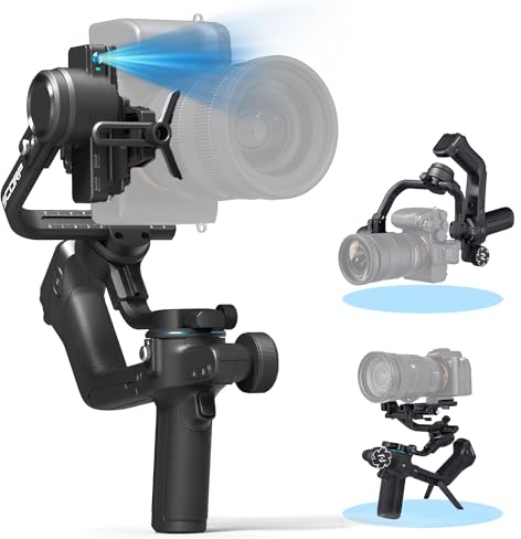 FeiyuTech Official SCORP 2 Gimbal Stabilizer for Camera,3-Axis Gimbal Stabilizer for Canon/Sony/Panasonic/Nikon/Fujifilm,5.51lb Payload,Built-in AI Tracking Module,Bluetooth/Cable Control