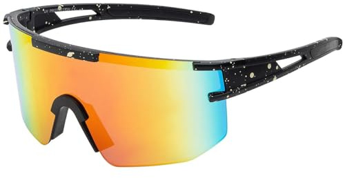 BEZLIT Unisex Sonnenbrillen Bikerbrille Sonnenbrille Damen Flieger verspiegelt Rot/Gelb/Blau-Schwarz
