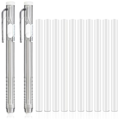 cobee 12 Pack einziehbare mechanische Radiergummi Stift, 2 Pcs Pen Style Radiergummis mit 10 Pcs Ersatz Radiergummi Minen, Klick Radiergummis für Schule Haus Büro Künstler Zeichnung(Grau)