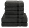 Hammetex 6 teiliges Handtuch Set, 100% Baumwolle Weich Saugstark Qualität Handtücher Set, 2 Badetücher 70x140 cm, 4 Handtücher 50x100 cm, Anthrazit