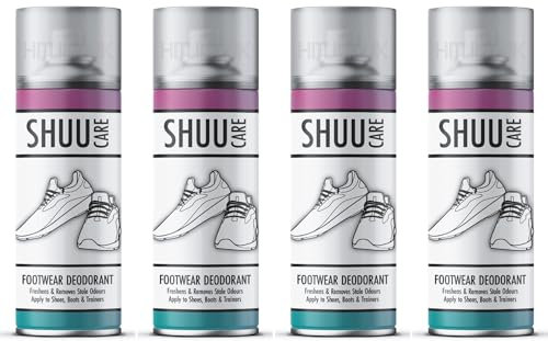 4 x Shoe & Boot Deodorant Spray Smell Remover for Foot Neutralizes Odor Sprays 250ml