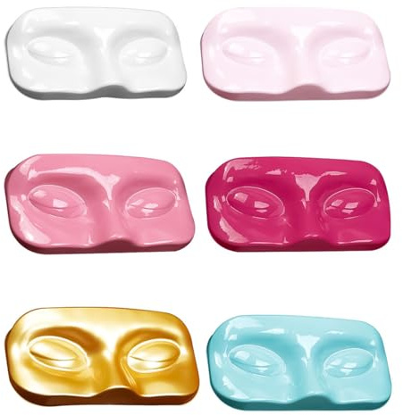 Sarini 12Pcs Empty Eyelash Trays Holder Plastic False Eyelash Storage Cases Lash Packaging Boxes Face Shape Lash Containers Eyelash Storage Trays for Lashes