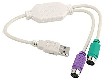 Genérico Cable Adaptador USB a PS/2 - Convertidor Macho a Hembra de 6 Pines para Teclado/Ratón/Escáner, Plug & Play Compatible con Windows/Mac/Linux