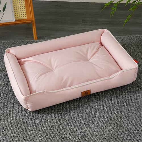 XXIUDEE Letto per cani grande, lavabile, materasso ortopedico impermeabile, confortevole, anti-ansia, cuscino per cani di taglia media, 84 x 56 x 14 cm, rosa