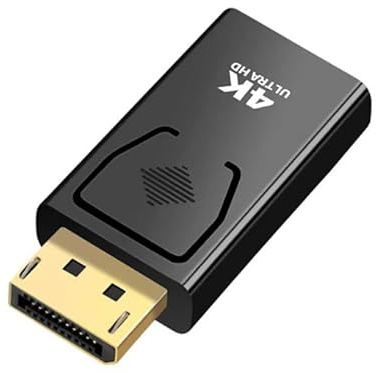 VGE DisplayPort till HDMI-adapter 4K Ultra HD guldpläterad omvandlare stöder 3840 x 2160 @30 Hz 1440 p@60 Hz 1080 p för PC bärbar dator Mac stationär TV-monitor projektor spel och hemunderhållning |
