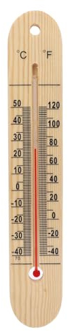 Oreilet Termómetro para Interior y Exterior, Termómetro Decorativo Pared Madera con Escalas Dobles Fahrenheit (℉) y Celsius (℃), Medidor Temperatura Pared para Patio, Jardín, Casa
