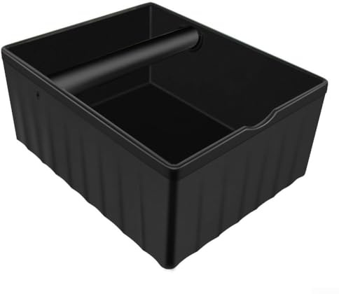 BS plast kaffe grounds knackbox med stor kapacitet, fyrkantig svart design och halkfri gummibas för hem eller kommersiell espressobryggning, lätt att rengöra och underhålla, 17,3 x 13,8 x 7,5 cm