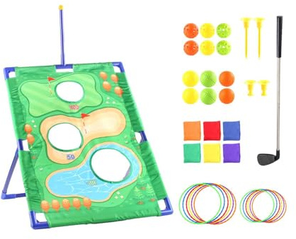 Zambuph Juego de Lanzamiento de Sacos Arena para el Patio, Divertido Juego con Tablero Cornhole Plegable y 12 Pelotas Resistentes, Entretenimiento al Aire Libre, Lanzamiento Sacos Arena,