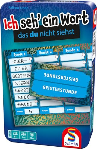 Schmidt Spiele 51351 Jag ser ett ord, resespel, Bring Mich med spel i metalllådan