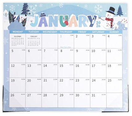 2026 Magnetic Calendar, 33x29cm/13x11.4in January 2026 - June 2027 Seasonal Theme Magnetic Month Tear Off Pad Calendar for Refrigerator Fridge Home Office School(Style E)