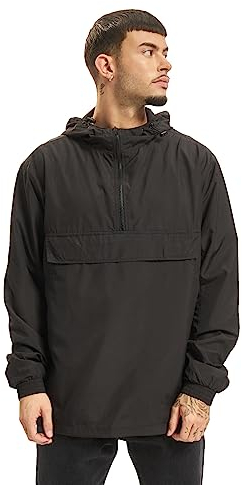 Urban Classics Herren Basic Pull Over Jacket Jacke, Schwarz, 4XL EU
