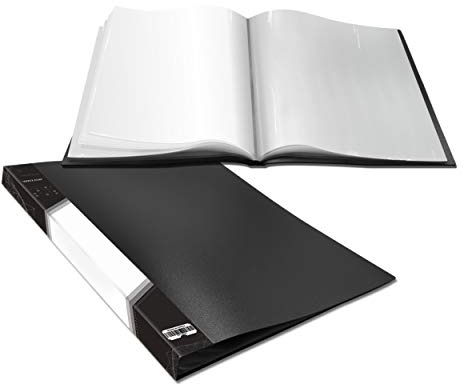 Presentation Book 40 Clear Pockets Sleeves Protectors Art Portfolio Clear Book for Artwork, Report Sheet, Letter （8.5x11.5inch
