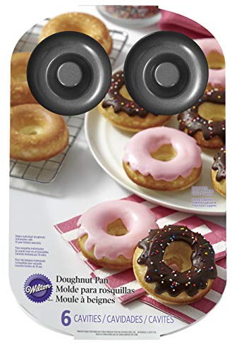 Wilton 6er Donut-Backform: Donutform mit Antihaftbeschichtung, Hochwertige Donut Backform für 6 Donuts in Standardgröße Spülmaschinenfest - 21 x 32 cm
