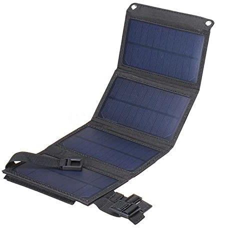 Lrioehny Caricatore Solare Portatile, Pannello Solare da 10W, Caricabatterie da Pannello Solare Pieghevole, Caricabatterie Solare con Porte USB per attività All'Aperto