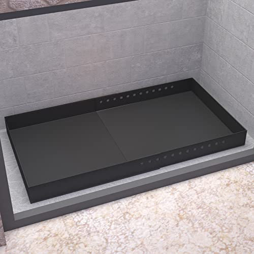 Mxclimate Vassoio per cenere per camino, regolabile, nero, con manici per camino interno. Supporto per braciere espandibile in acciaio zincato per raccolta cenere, rettangolare