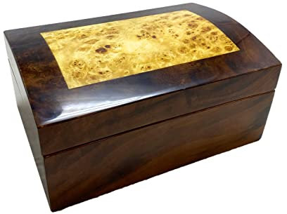 Generico Porta orologi in legno con interno in tessuto vellutato a 4 scomparti