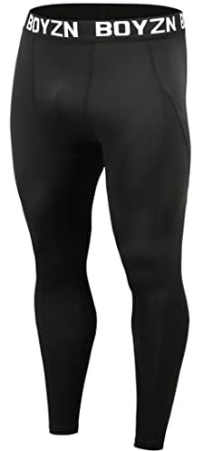 1er Pack Kompressionshose Herren, Sport Leggings Männer Atmungsaktiv Fitness Strumpfhosen, Funktionswäsche Tight Lang Unterhose, Laufhose Trainingstights für Fitness Gym Joggen Black-S