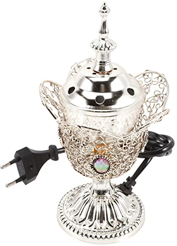 Cabilock Arabische Räuchergefäß Bakhoor Elektrischer Weihrauchbrenner Oud Harzbrenner Kirche Holzkohle Elektrischer Yoga Spa Aromatherapie Für Wohnkultur Weihrauchbrenner Arabisch