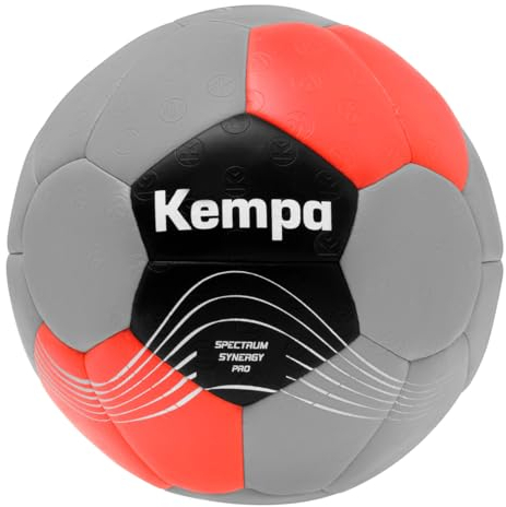 Kempa Erwachsene Spectrum Synergy Pro Handballball, gris Froid/Rouge Chaud, 2