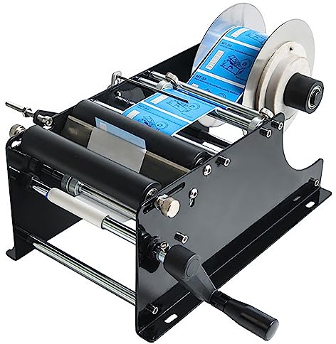 Justerbar flasketikett för flaskor 15-120 mm, 30 gånger/minut flasketikett applikator - manuell rund flaskmärkningsmaskin, märkningsmaskin manuell