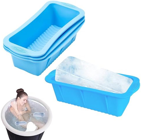 4 Vassoi Grandi per Cubetti di Ghiaccio, per Realizzare 1.3 kg di Ghiaccio, cubetti di ghiaccio riutilizzabili, per bagno di ghiaccio, vasca, bagno di ghiaccio, piscina per