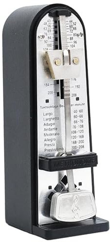 Mechanisches Metronom, generisches lauter Ton Metronom, Metall -Musikinstrumente für Klavier/Gitarre/Geige/Drum und andere Instrumente, Schwarz, schwarz.