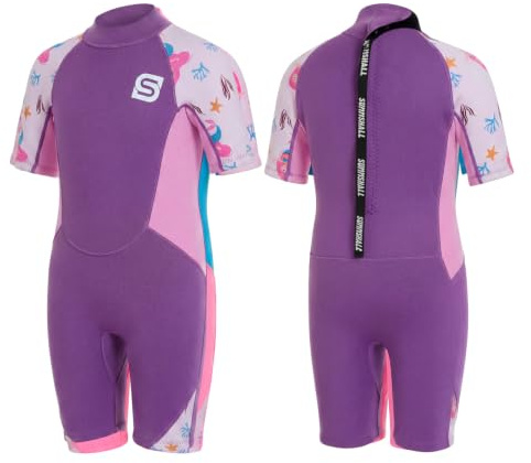 Summshall Kids Wetsuit - 2mm Neoprene Thermal Shorty Swimsuit for Boys Girls Toddler | Flexible, Warm, UPF50+Sun Protection for Swimming, Surfing, Water Park, Beach Water Sports