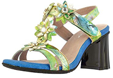 Laura Vita Femme Ficdjio 05 Sandales Peeptoe, Turquoise Turquoise, 39 EU