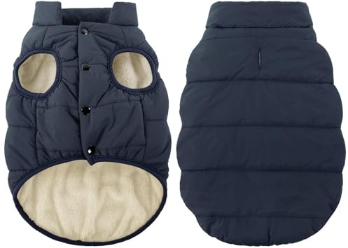 ASENKU Cappotto Cane Impermeabili Invernale, Cappottino Cane Calda Giacca per Cani Taglia Piccola Media Grande, Cappotto Gilet per Cani con Fodera in Lana Protegge Dal Freddo