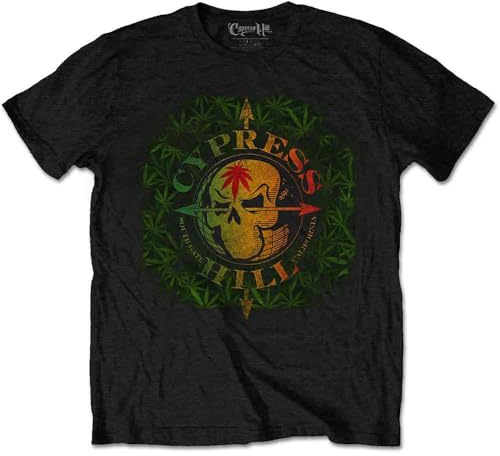 Cypress Hill T Shirt South Gate Logo and Leaves Official Mens Black XXL