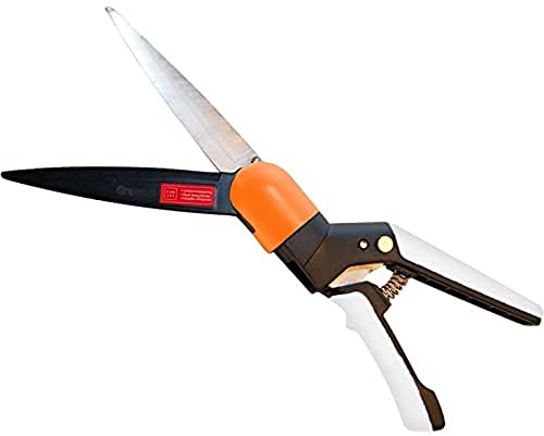 HOME It® Grasschere 180 Grad - Schwarz, Orange & Weiß Grasschere mit Stiel