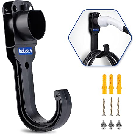 Induzeug Type 2 EV Charger Cable Wall Mount, EV Charging Cable Organiser for Wallbox Charging Station Wall Connector Holder, Fits Most EU Standards EVs