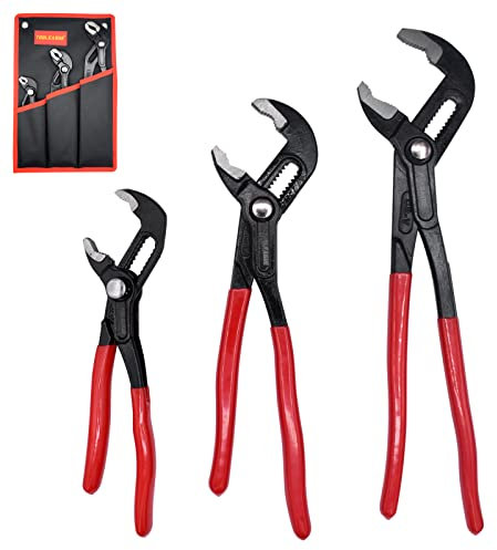 TOOLEAGUE Wasserpumpenzangen-Set, Sanitärzange, Werkzeug, 17,8 cm, 25,4 cm, 30,5 cm, Nut-Gleitgelenk-Set, Druckknopf, schnell verstellbare Zange