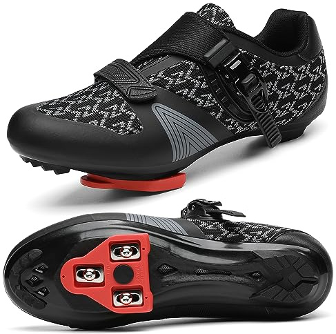 Unisex Cycling Shoes for Men Women Compatible with Peloton Bike Shoes with Delta Cleats for Road Biking Indoor Outdoor Pedal Black 40