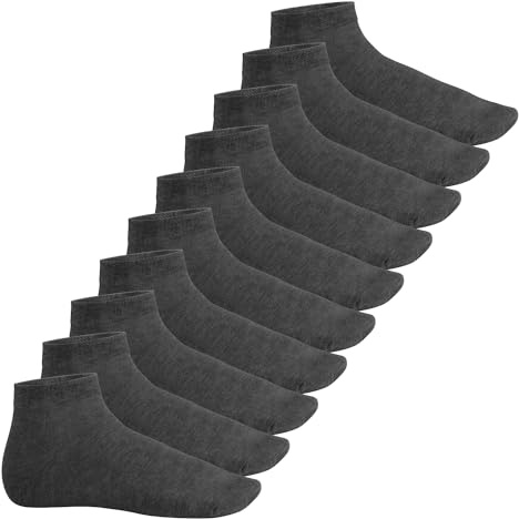 Footstar Herren & Damen Kurzschaft Socken (10 Paar) - Sneak it! - Anthrazit 35-38