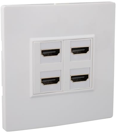 Plaque Murale HDMI, Panneau Mural HDMI 4 Ports 4K 60HZ Femelle à Femelle, pour Connexions de Câbles HDMI, pour Ordinateurs, Téléviseurs, Projecteurs