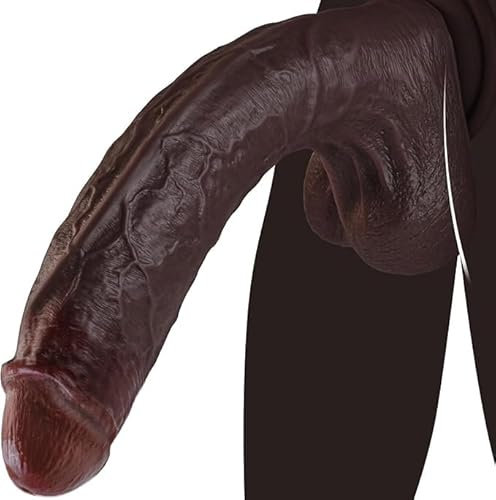 Feelip 29 cm Dildo Realistico Sex Toys per Donna, Dildo Nero Pene Finto per Donne con Doppio Silicone Liquido e Forte Ventosa Sexytoysys Uomo Donna Anale XXL Plug Analesex per Coppie Uomo Sex Toy