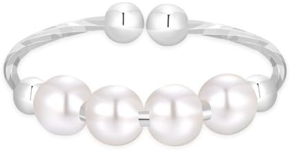 PHNIBIRD Bague anti stress avec perles en argent 925 reglable Cadeau d'anniversaire Bijoux Femme