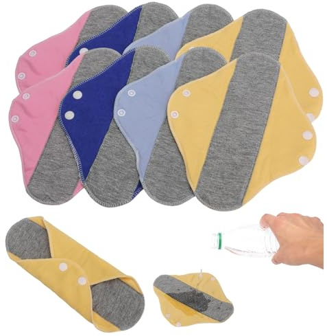 8 Pezzi Assorbenti Lavabili salvaslip lavabili Mestruale Ecologici in Fibra di Bambù, Assorbente Lavabile Igienici,salvaslip cotone,fodera per mutandine,adatto a tutte le donne,23 cm