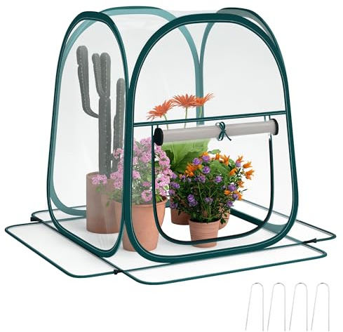 Outsunny Mini Invernadero Plegable Pop-up 70x70x80 cm Transparente