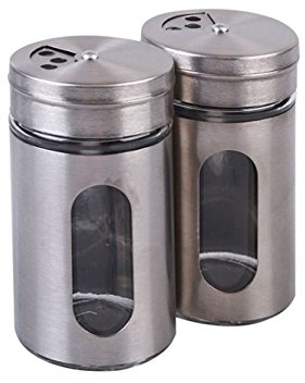 Juego de 2 Salero & pimentero Acero Inoxidable especiero Salero Pimentero