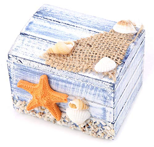 Garosa Hölzerne Schatztruhe mediterranen Stil - Pralinenschachtel für Schmuck, Hochzeit, Party, Candy, Mini-Geschenke, tragbarer Koffer