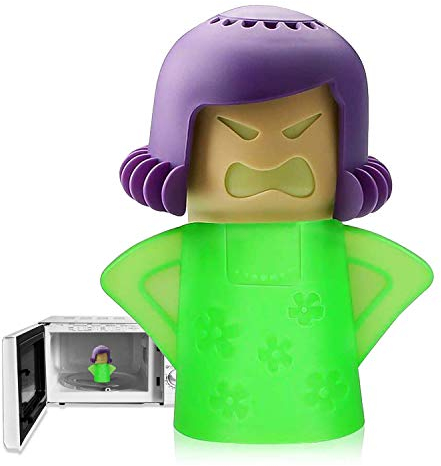 Angry Mama Limpiador de microondas, limpiador a vapor para horno microondas, vaporizador de mamá enojada que limpia las manchas de suciedad fácilmente en minutos con vinagre y agua