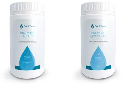 PoolChem Bromine Granules 1kg, Bromine Tablets 1kg - Bromine for hot tubs, swim spas & pools.