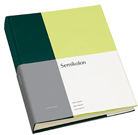 Semikolon 364817 Foto-Album Medium Cutting Edge - 21,1x25,5 cm, 80 Seiten cremeweiß, für 160 Fotos - forest kiwi