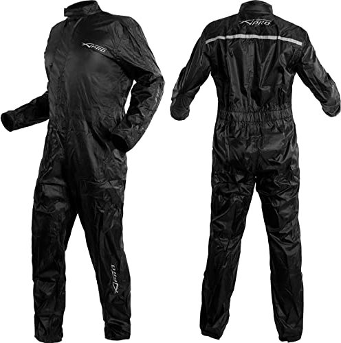 A-Pro Regenjacke Motorrad Regenkombi Regenhose Wasserdicht Regenanzug Schwarz XL