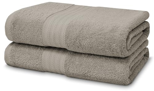 Victorio & Lucchino Juego de Toallas 100% Algodón - 2 Toallas Baño Grande 100x150cm - Color Camel